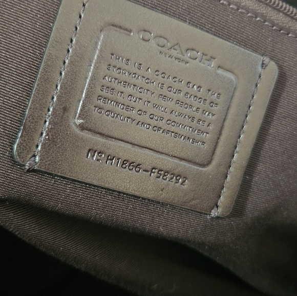 Coach Signature Coated Canvas Brown /Burgundy Leather tote bag - Picture 11 of 13